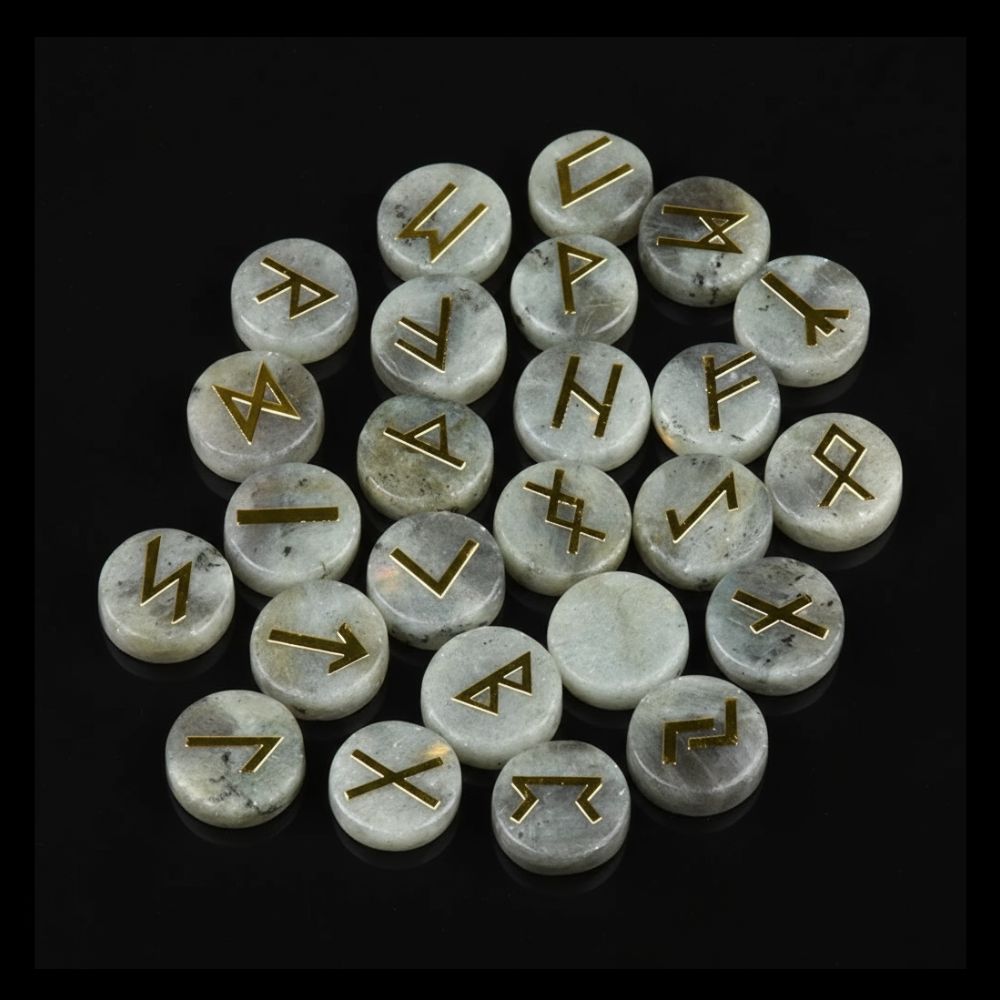 runes vikings Runda Labradorite, cadeau de divination