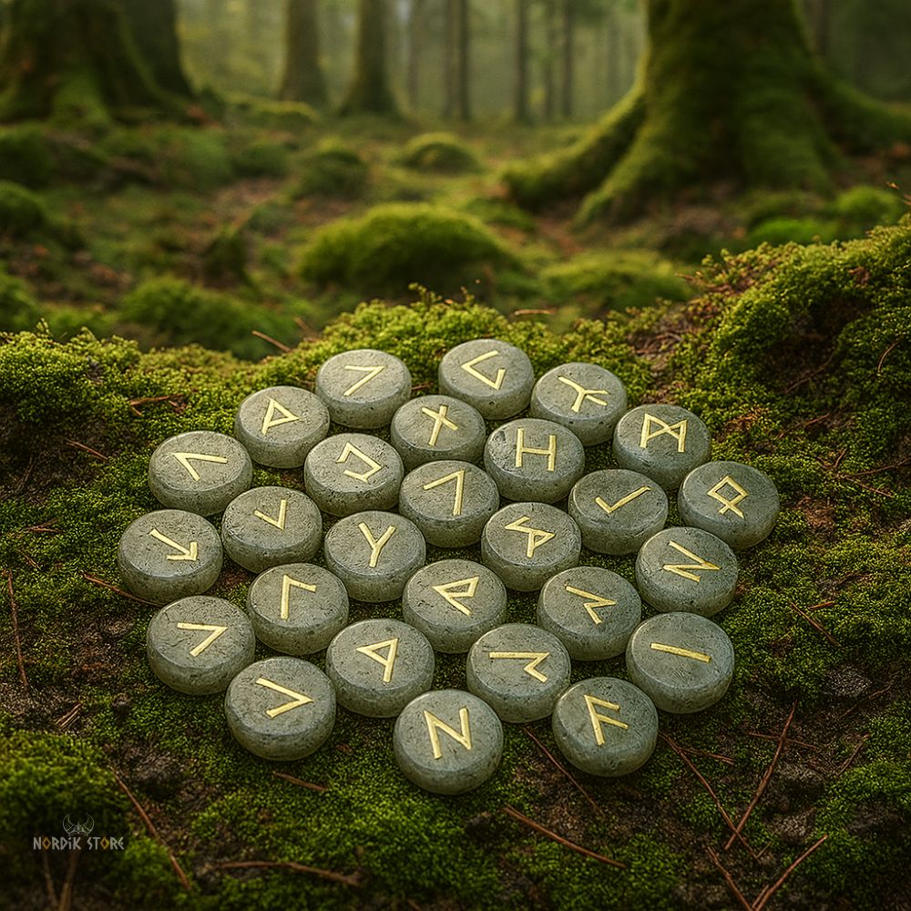 runes vikings Runda Labradorite, cadeau