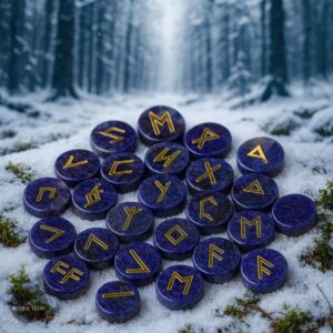runes vikings en lapis-lazuli, cadeau