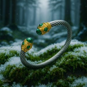 torque viking Larmes de Jörd argent et or plaqué, cadeau