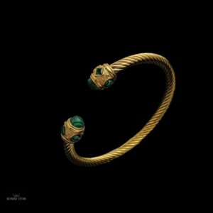 torque viking Larmes de Jörd or plaqué, cadeau homme et femme