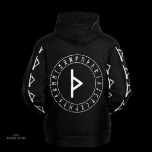 Verso du hoodie viking Thurisaz – Bouclier du Nord, cadeau homme