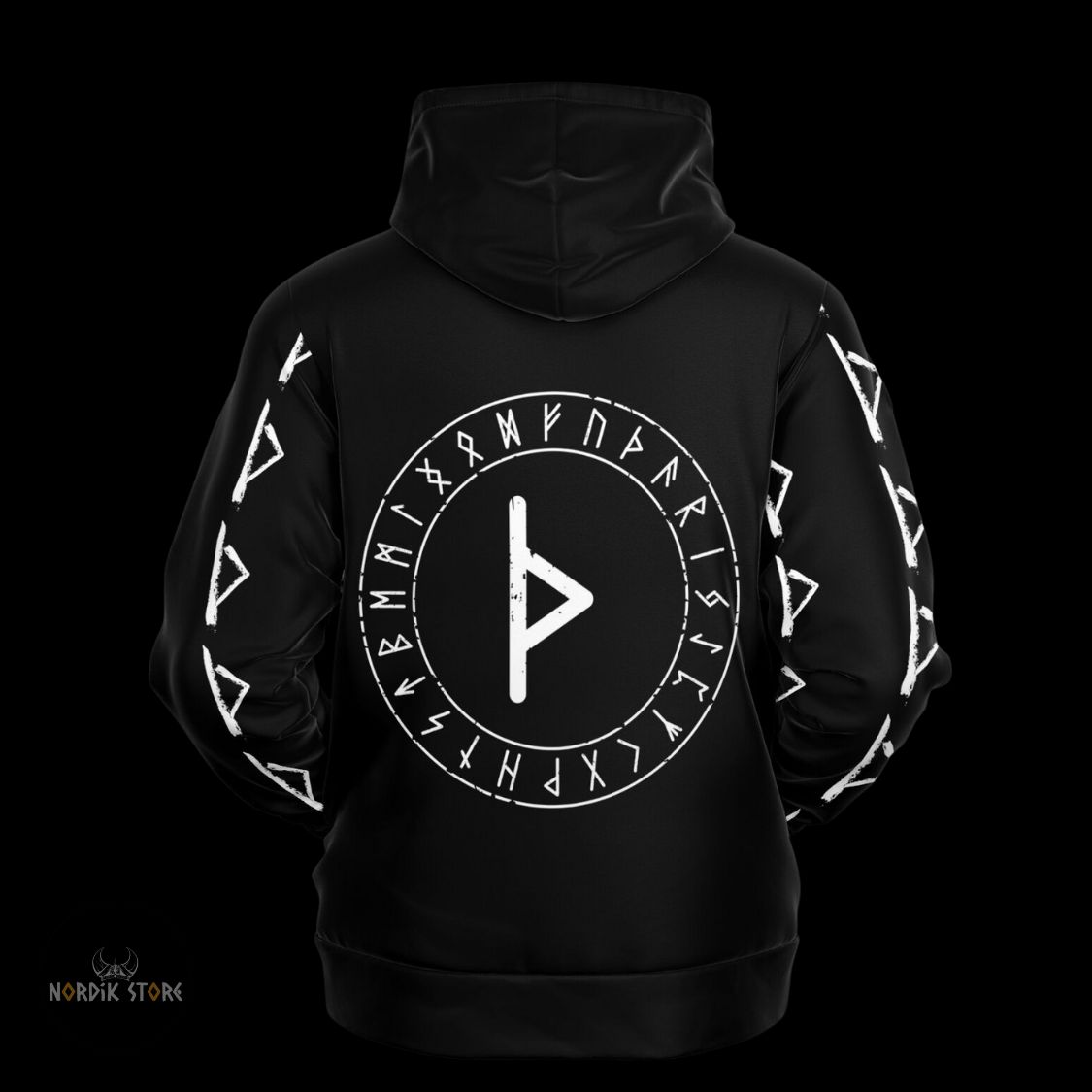 Verso du hoodie viking Thurisaz – Bouclier du Nord, cadeau homme