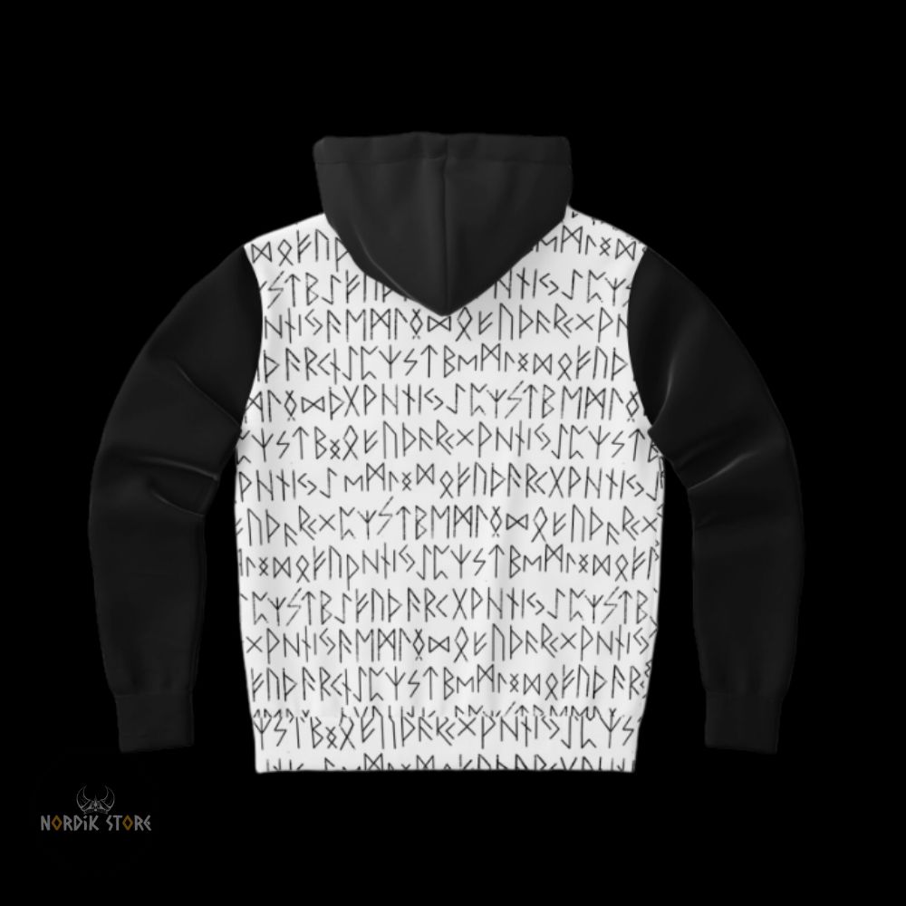 verso du sweat à capuches Runic Spirit runes viking, cadeau homme et femme
