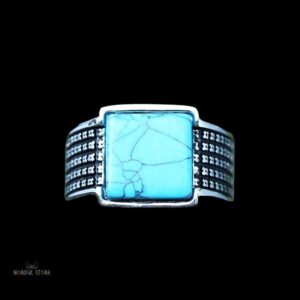 bague viking Turquoise du Jarl, cadeau homme