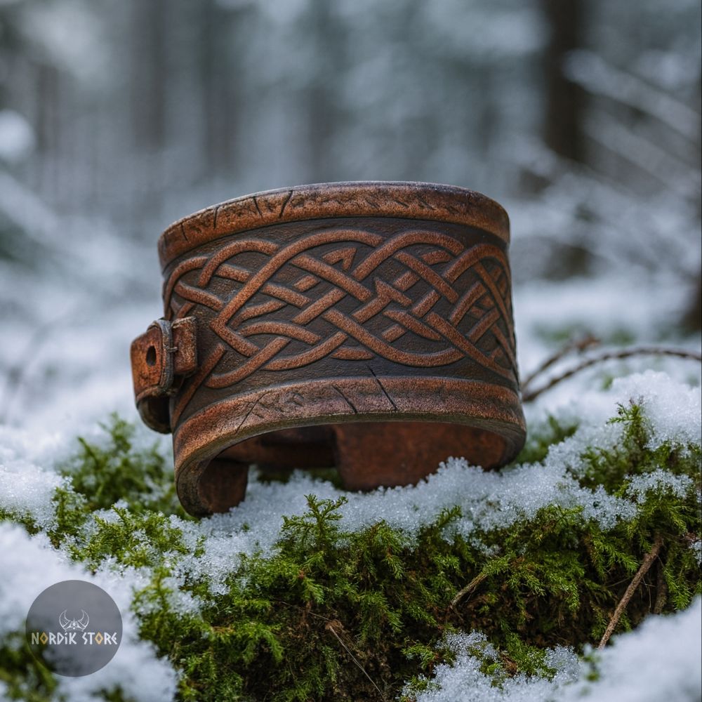 bracelet cuir noeud celtique, cadeau