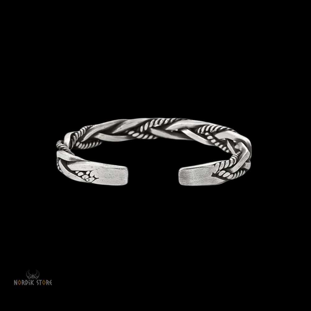 bracelet jonc viking Vent du Nord en acier, cadeau