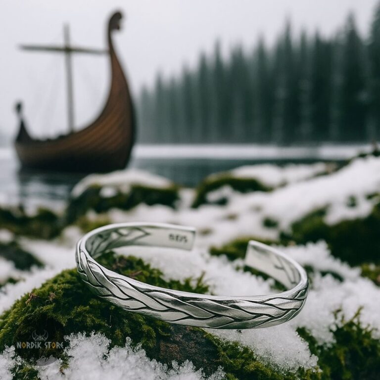 bracelet viking Éclat d’Asgard en argent, cadeau