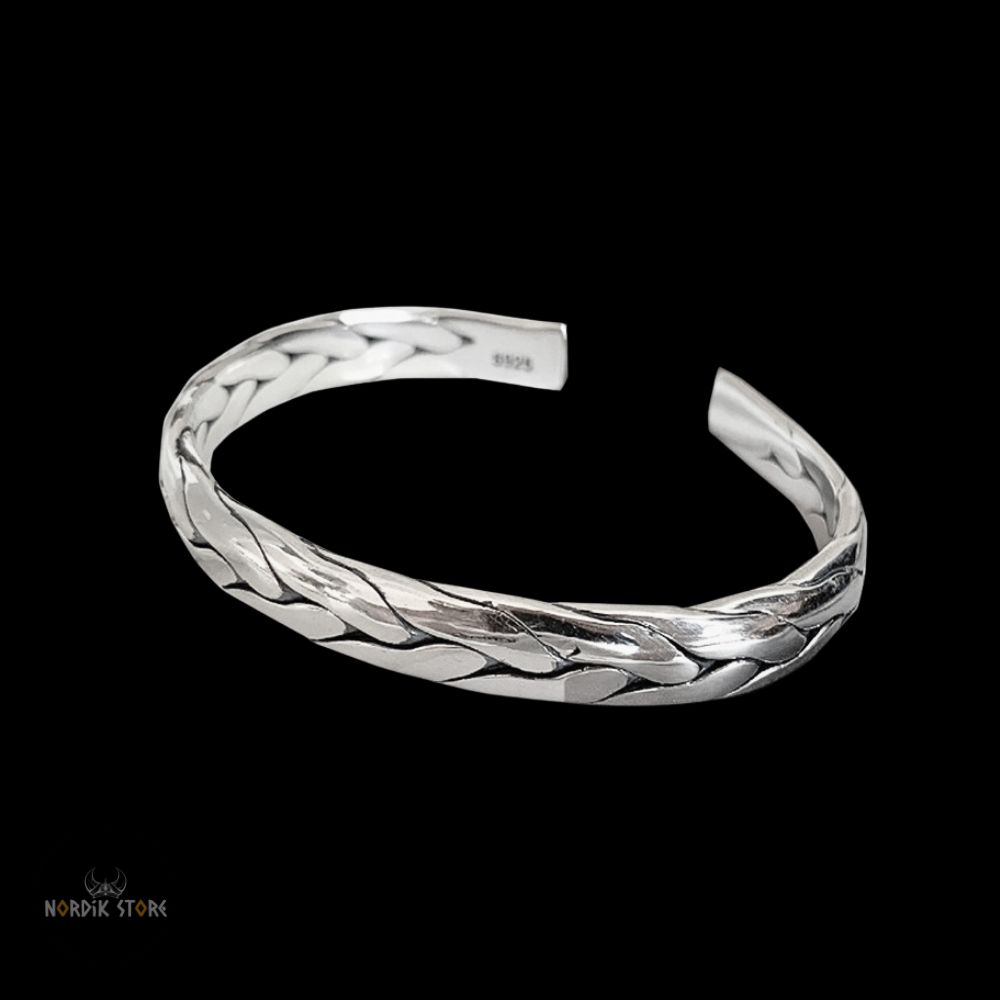 bracelet viking Éclat d’Asgard en argent, cadeau homme