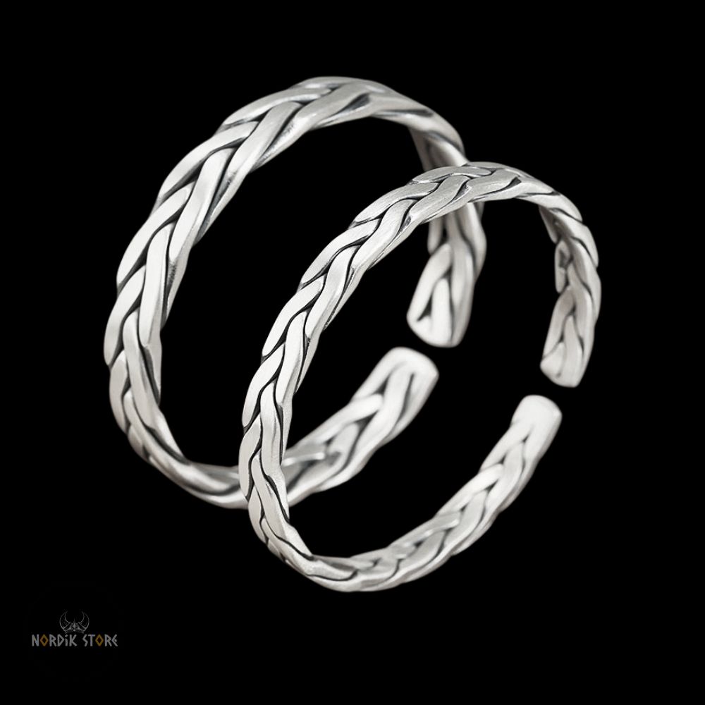 bracelets vikings Étreinte du Nord en cuivre blanc, cadeaux couple