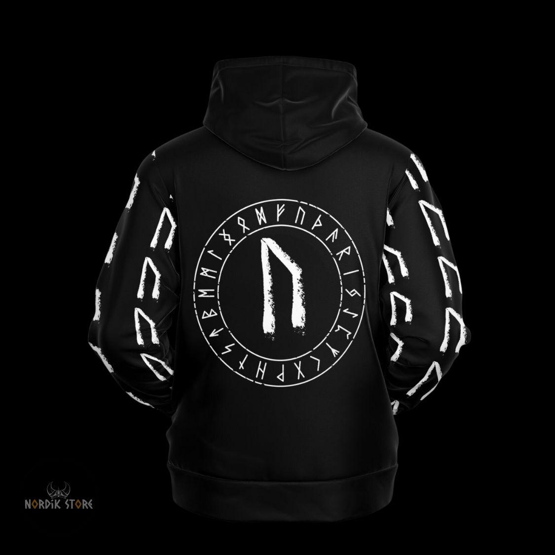 Dos du hoodie viking Rune de Vitalité, cadeau homme