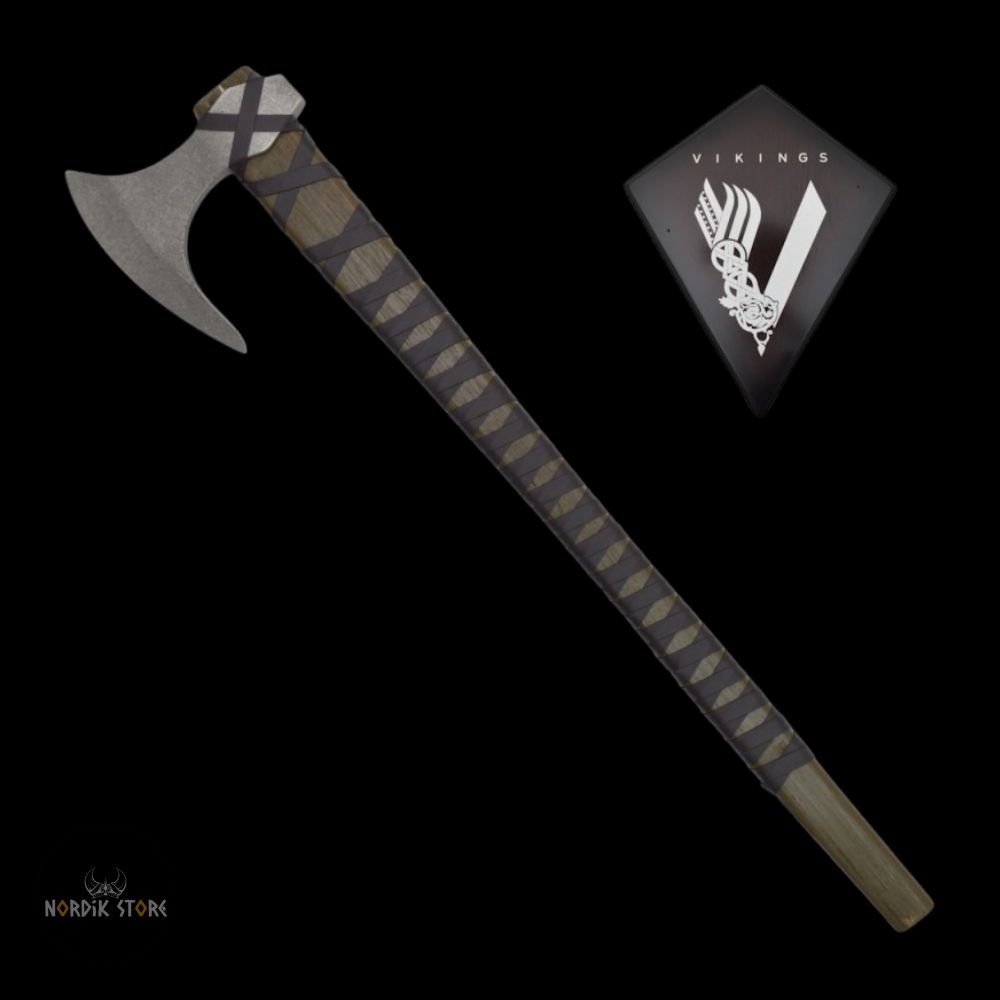 hache décorative Ragnar Lothbrok et support série Vikings, cadeau déco maison