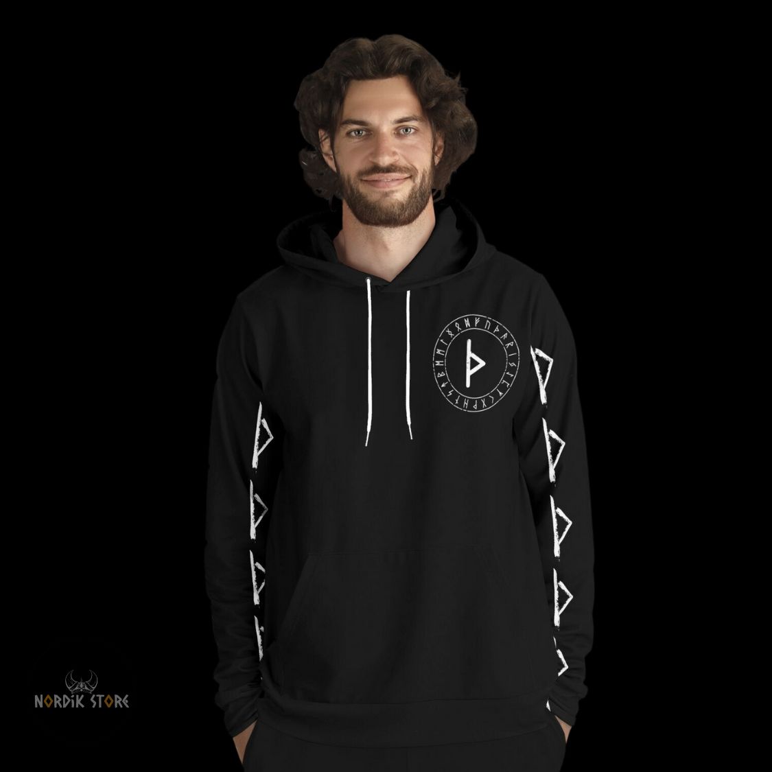 hoodie viking rune Thurisaz – Bouclier du Nord, cadeau homme