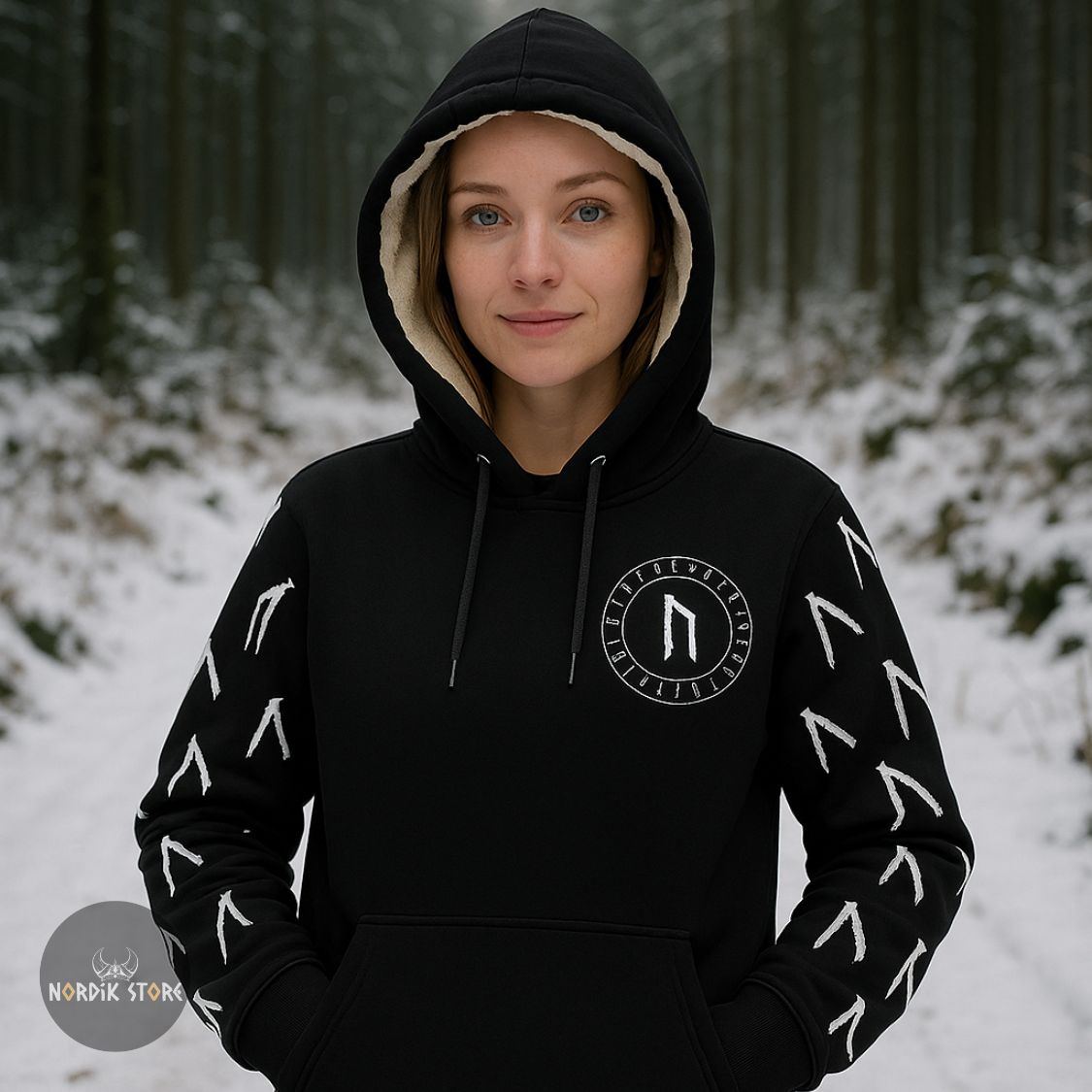 hoodie viking Rune de Vitalité, cadeau femme