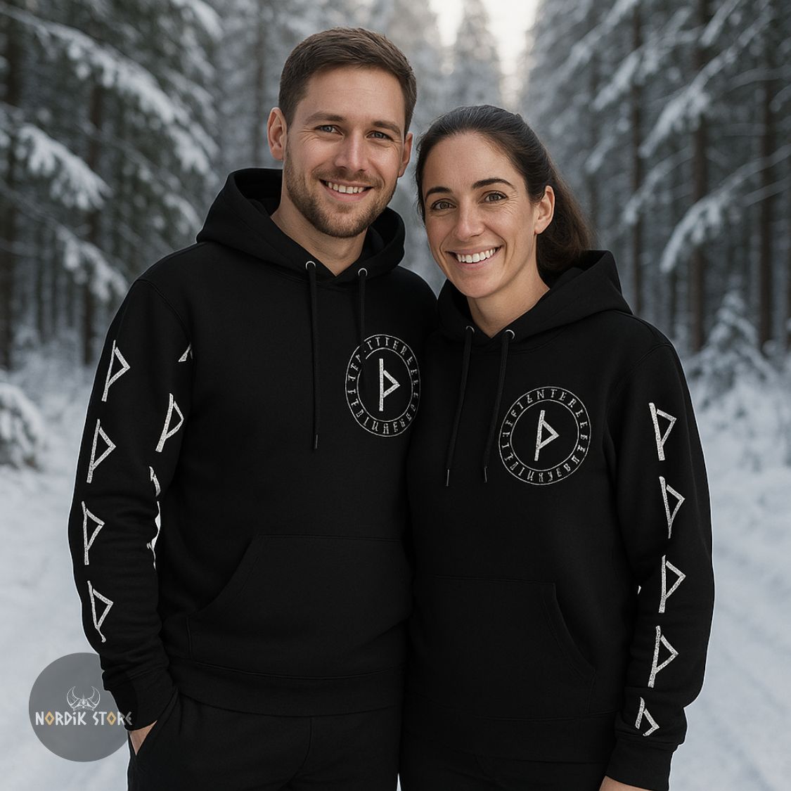 hoodie viking Thurisaz – Bouclier du Nord, cadeau couple