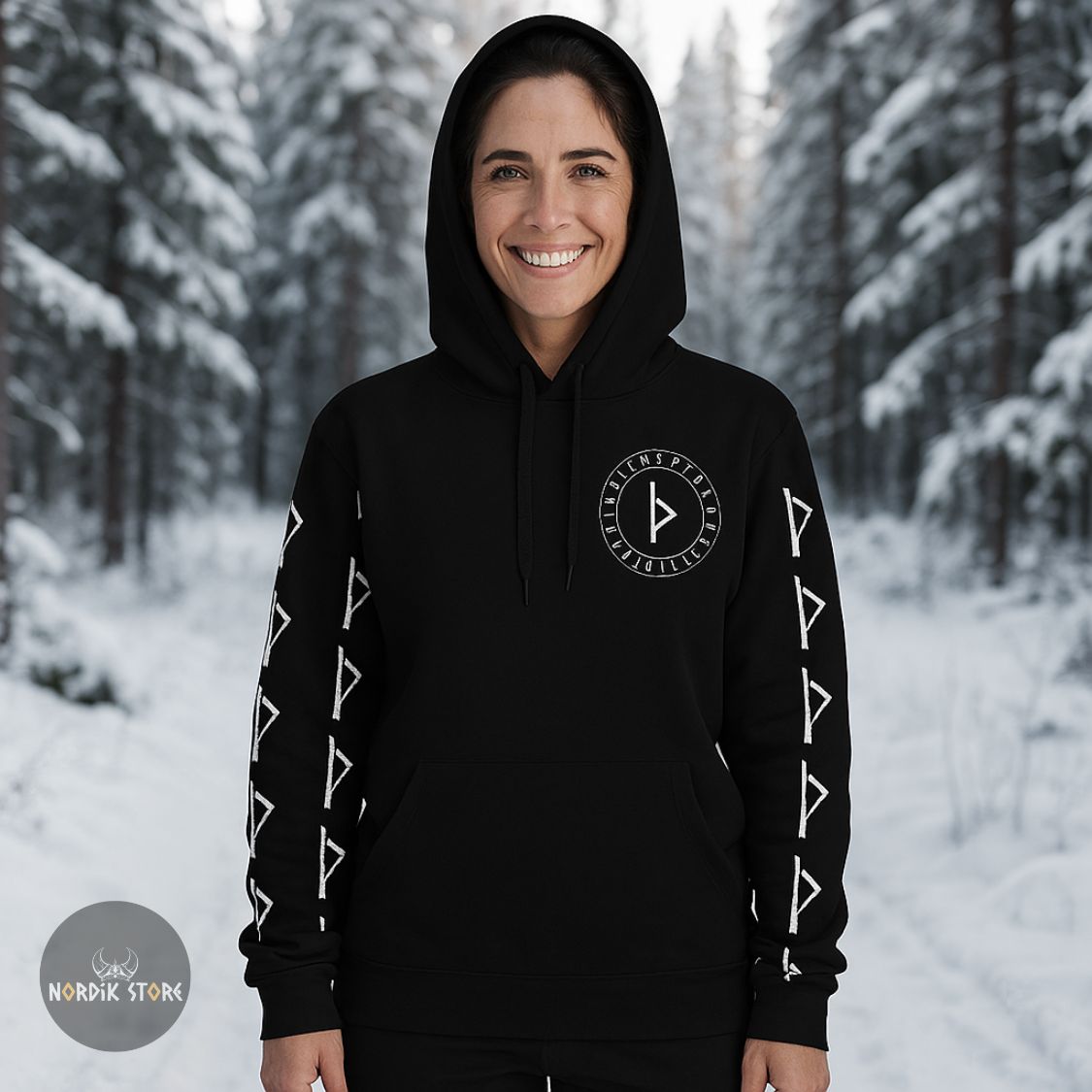 hoodie viking Thurisaz – Bouclier du Nord, cadeau femme et ados