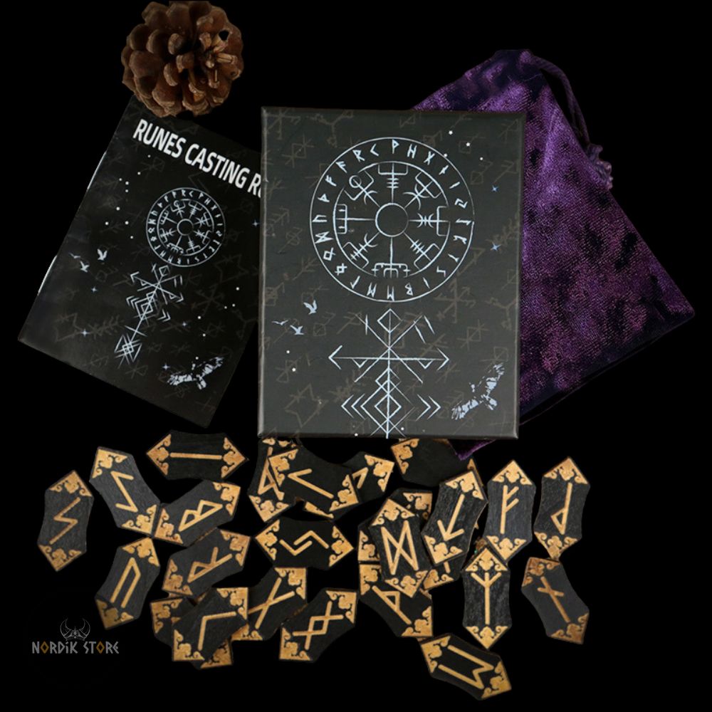 Runes viking en bois, cadeau homme et femme