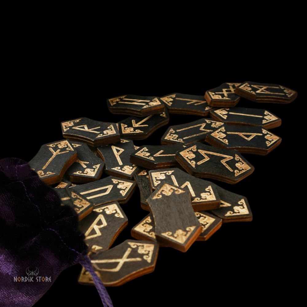 Runes viking en bois, cadeau tirage et divination