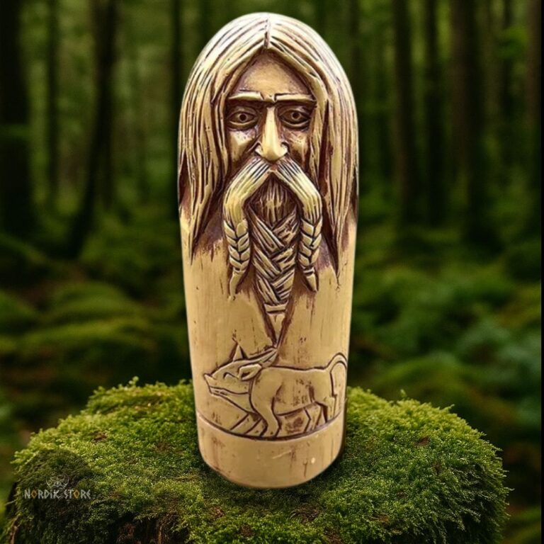 statue viking du dieu Freyr et son sanglier, cadeau homme