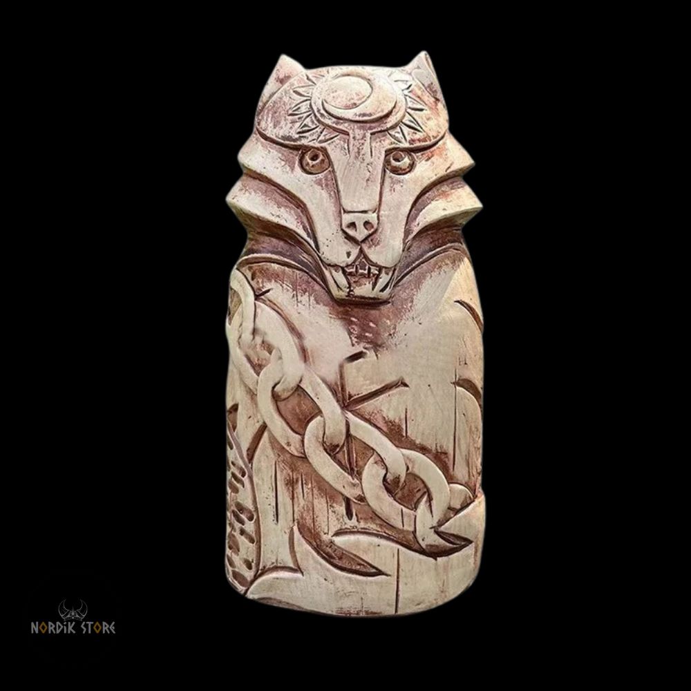 statue viking Fenrir Enchaîné, cadeau de décoration