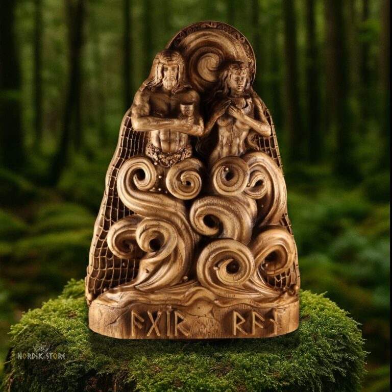 Statues vikings des dieux Aegir et Ran, cadeau