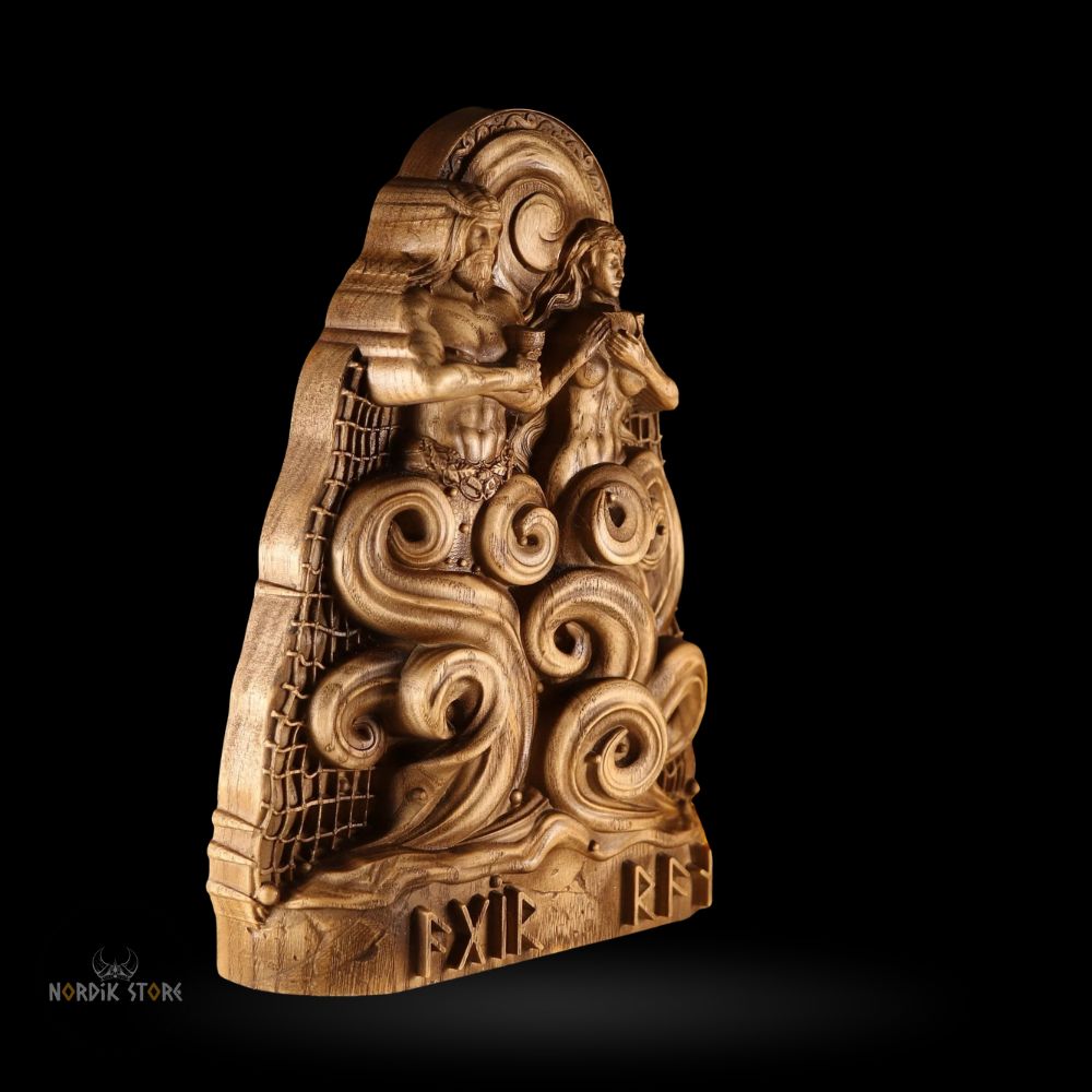 Statues vikings des dieux Aegir et Ran, cadeau maison