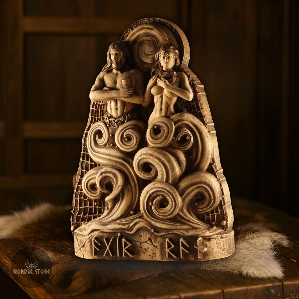 Statues vikings des dieux Aegir et Ran, cadeaux de décoration