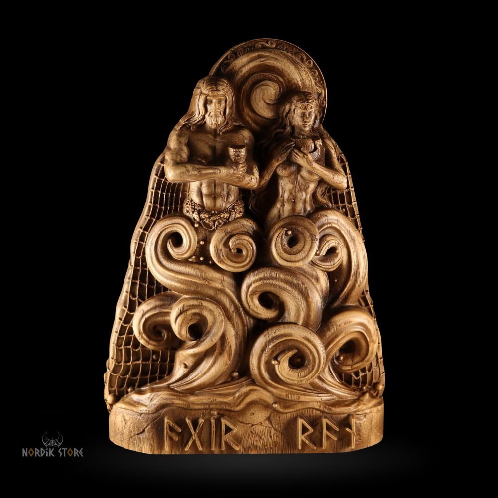 Statues vikings des dieux Aegir et Ran, cadeaux fêtes