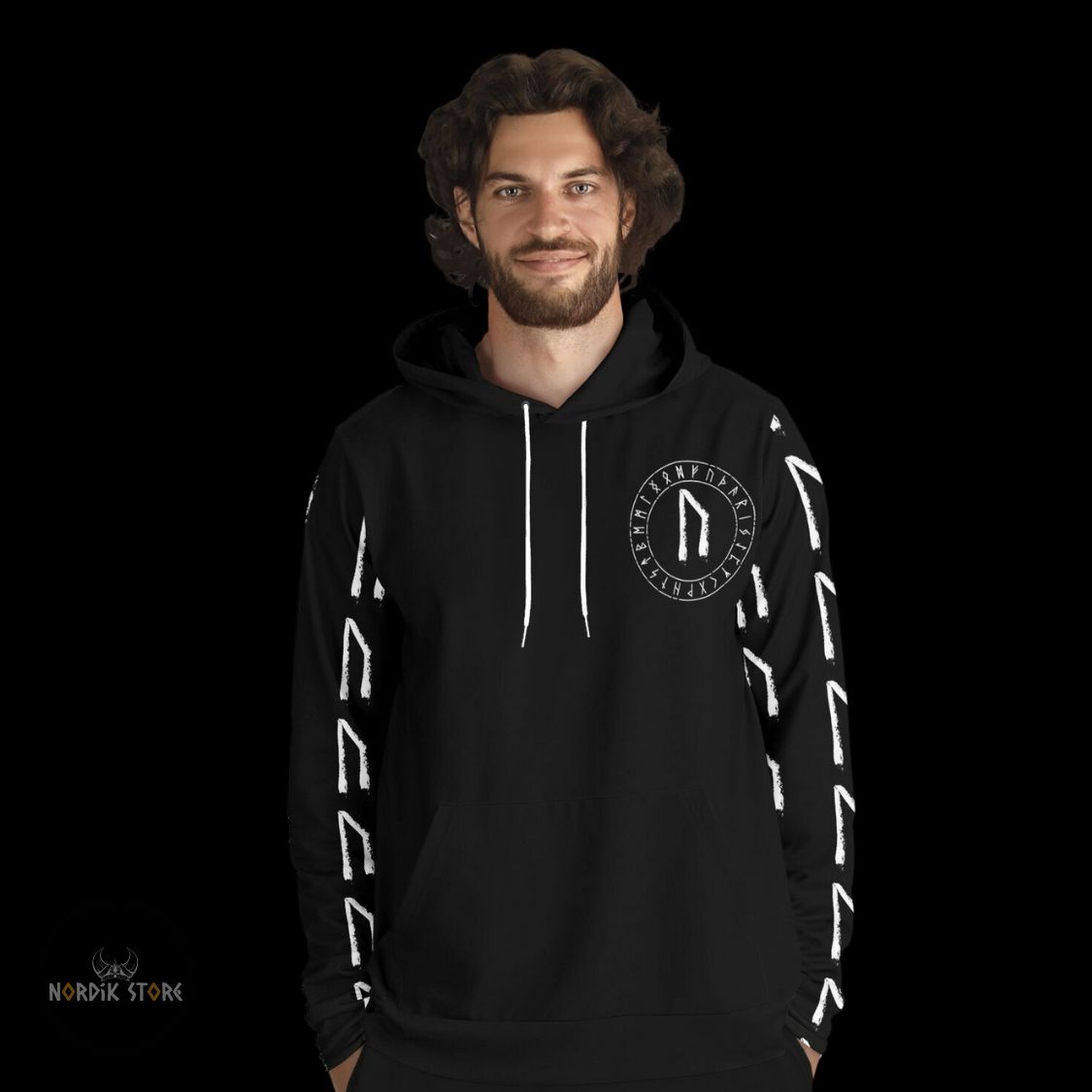 Sweat à capuche viking Rune de Vitalité, cadeau homme et ados