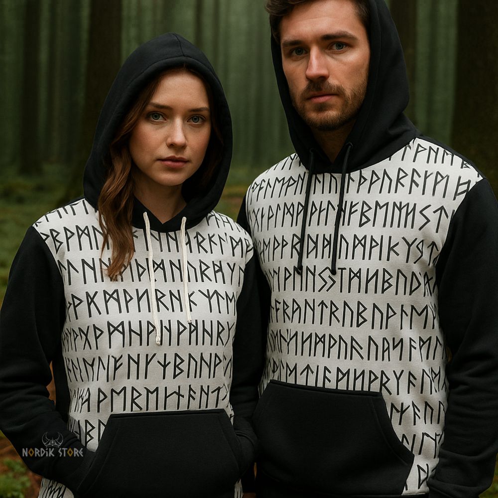 Sweat à capuches Runic Spirit pour couple, cadeau viking