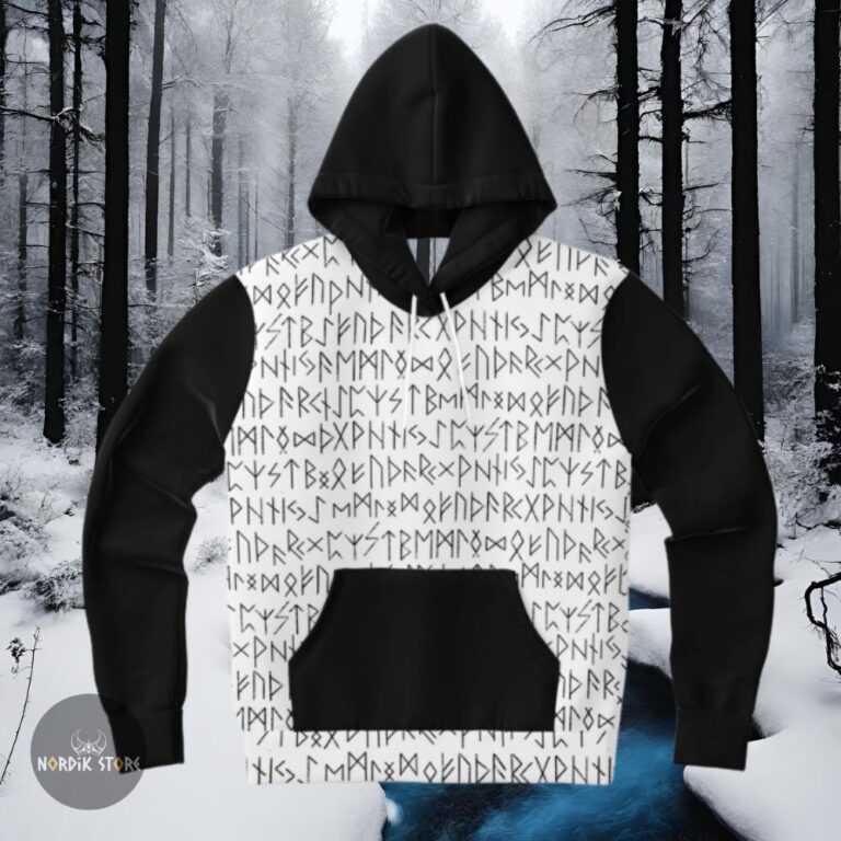sweat à capuches Runic Spirit runes viking, cadeau homme, femme et ados