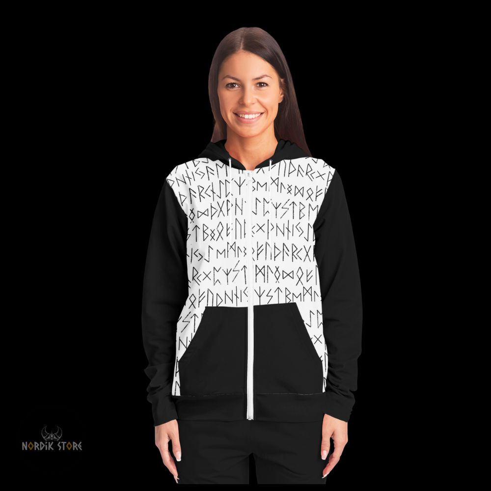 Sweat à capuches zippé Spirit Runes, cadeau femme et ados