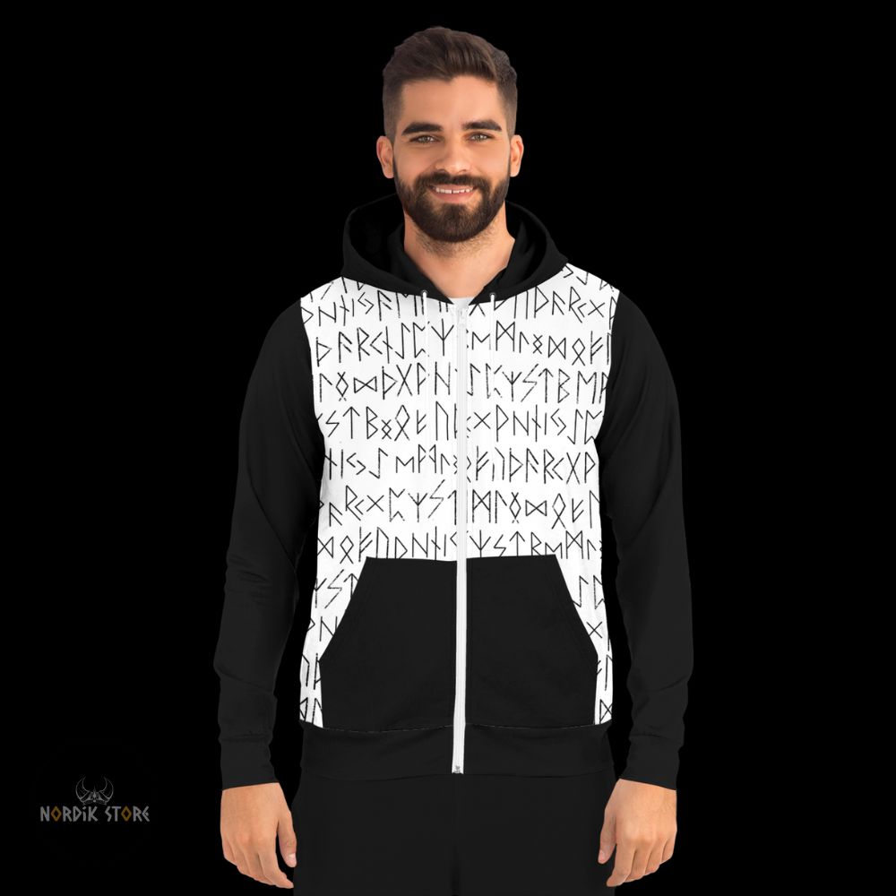 Sweat à capuches zippé Spirit Runes, cadeau homme et ados