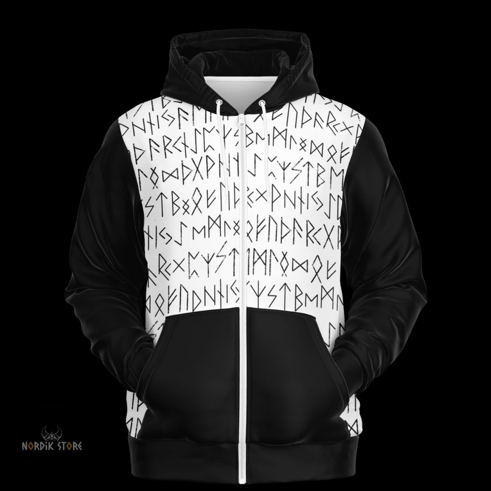Sweat à capuches zippé Spirit Runes vikings, cadeau