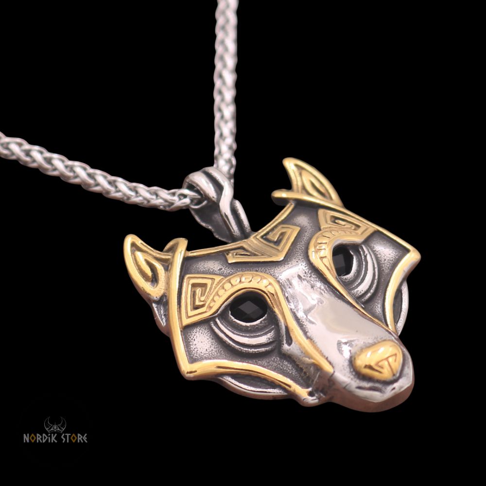 amulette loup royal Âme du Nord en acier