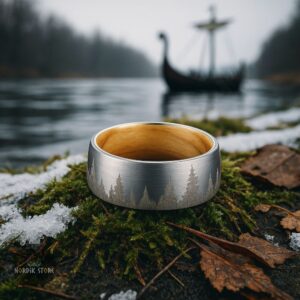 bague viking bois des Fjords, cadeau