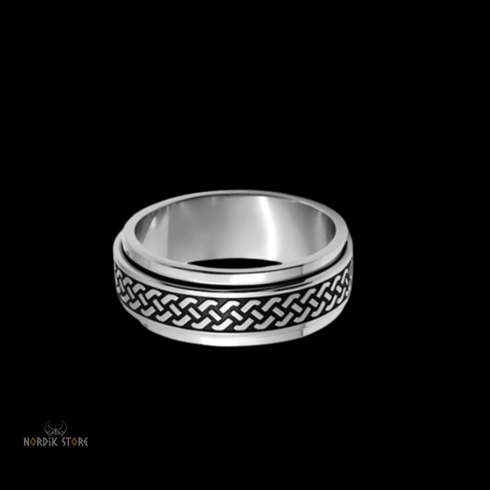 bague viking Entrelacs Sacrés en acier, cadeau