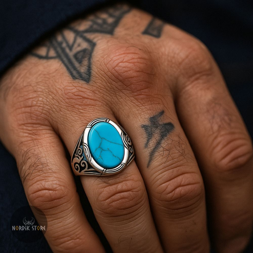 bague viking Harald à la Dent Bleue, cadeau homme