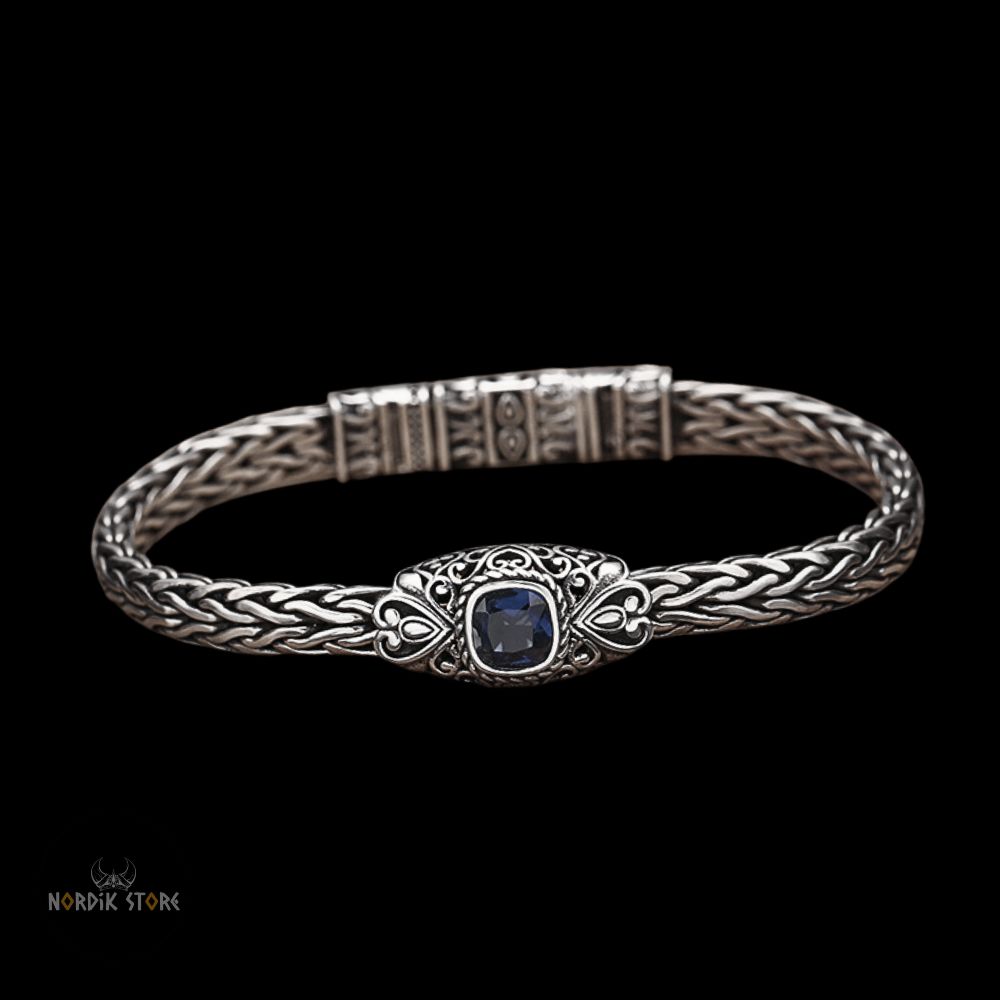 Bracelet viking saphir des jarls, cadeau homme et femme