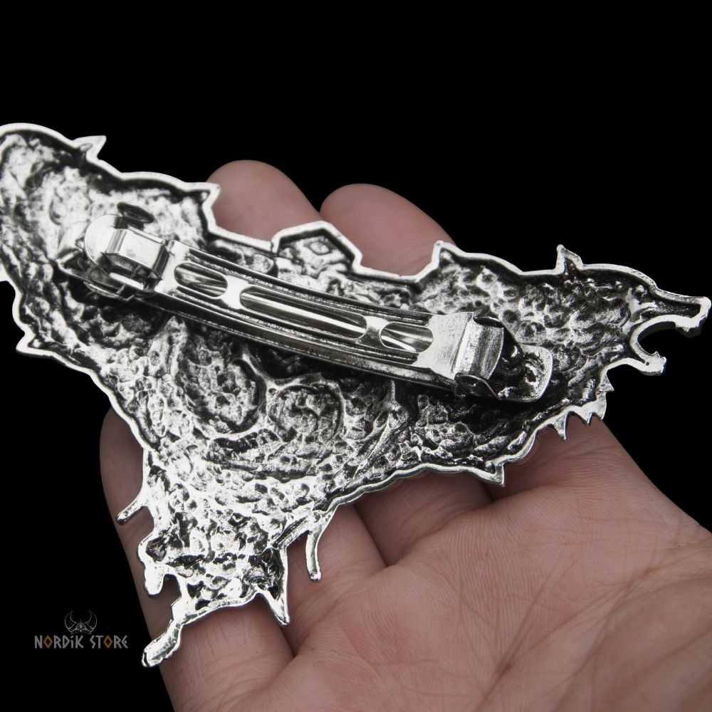 broche et fibule celtique Triskel des deux Loups en alliage, cadeau femme