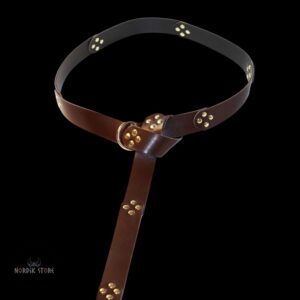 ceinture viking cercle des Braves marron, cadeau