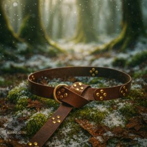 ceinture viking cercle des Braves marron, cadeau homme et femme