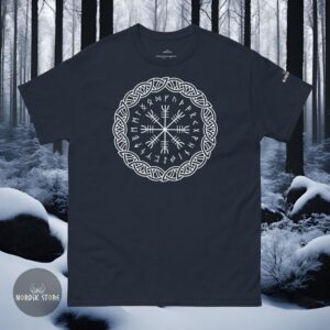 T-shirt viking les runes magiques bleu marine, cadeau