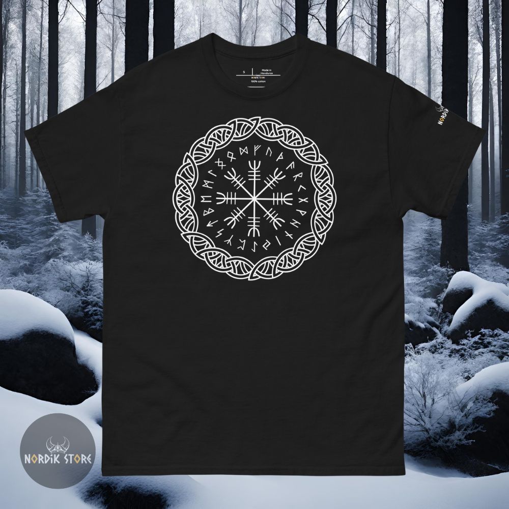 T-shirt viking les runes magiques noir, cadeau