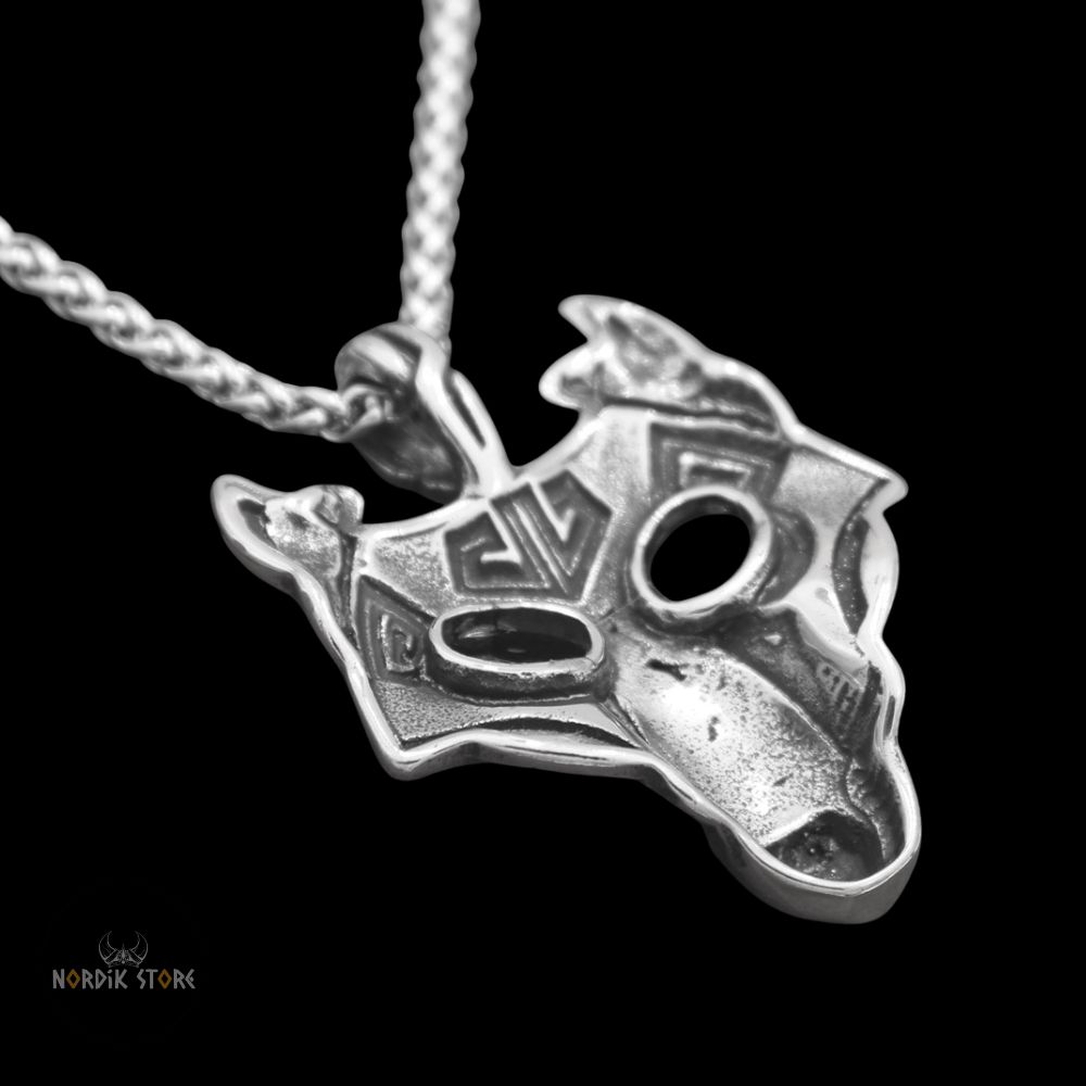 Verso du pendentif et amulette loup royal Âme du Nord