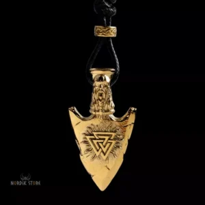 amulette viking pointe du Valknut en acier or, cadeau