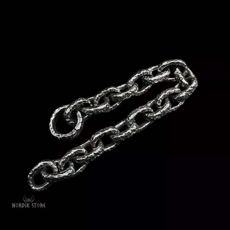 bracelet viking Chaîne de Fenrir en acier argent, cadeau